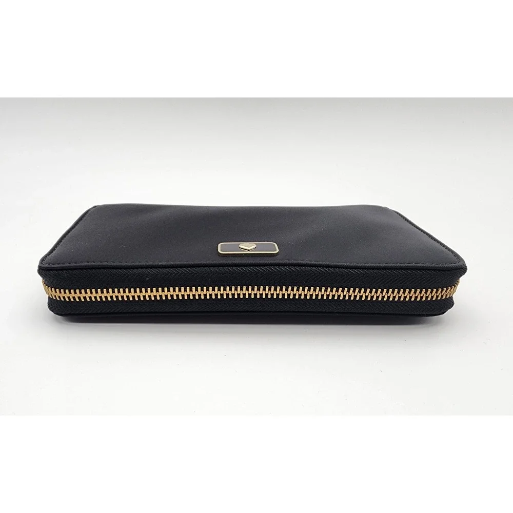 kate spade‎ new york wallet wlru5372 black buttery leather EUC